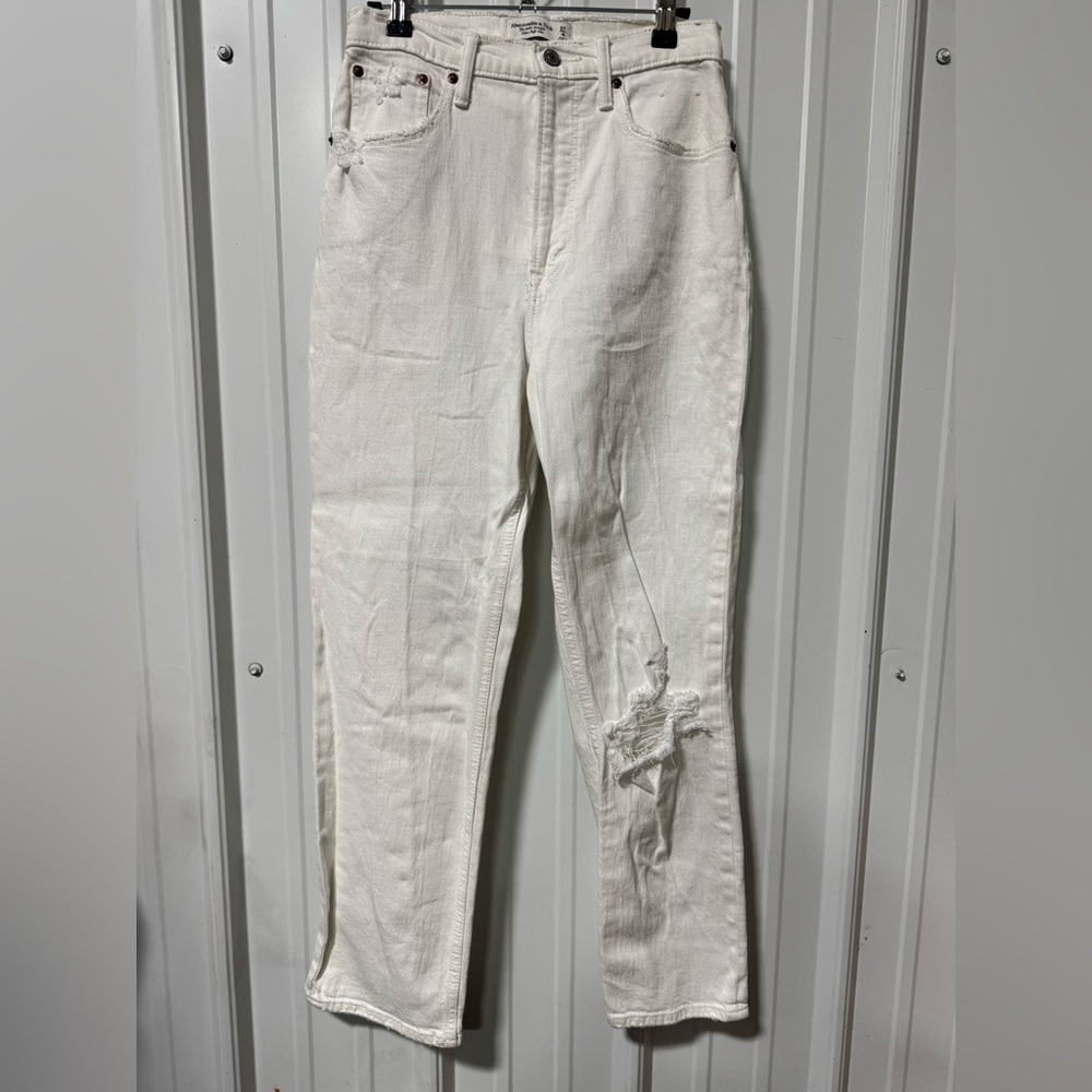 Abercrombie & Fitch The Ankle Straight Ultra High Rise Curve Love Size 27/4 Long